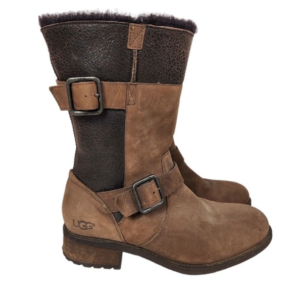 UGG Shoes - UGG Oregon Sheerling Lined Brown Winter Boots